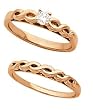 14K Rose Gold Diamond Solitaire Wedding Set - 0.15 Ct.