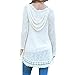 ZXZY Women's Lightweight Soft White Hooded Pullover Tops