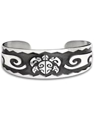 Sterling Silver Honu Head Tahitian Bracelet. Made in USA.