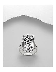 Owl Ring In 92.5 Sterling Silver