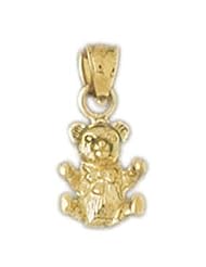 Dazzlers Solid 14 karats Gold 3D Teddy Bear Charm Pendant available in three colors from jewelsberry (weights: 2.1 grams only)