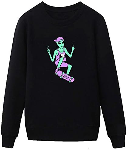 TKAT Men's Alien Peace skateboard Sweatshirt black S