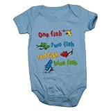 Dr. Seuss One Fish Two Fish Red Fish Blue Fish Baby Creeper Romper