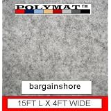 15 Ft Long 4 Ft Wide Polymat Silver  Light Grey Speaker Box Carpet DJ Enclosure... 