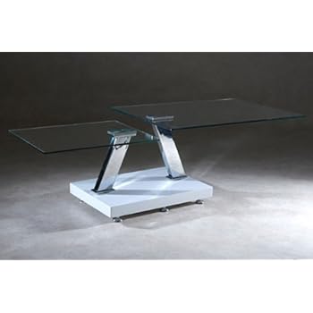 Table basse LEVEL Verre et Blanc