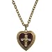 Red Enamel Cross Heart Locket Necklace