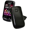 Suncase Ledertasche (Lasche mit R�ckzugfunktion) f�r Nokia C2-02 Touch / Type schwarz