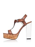 FURIEZZA Sandalias de tacón (Marrón / Negro)