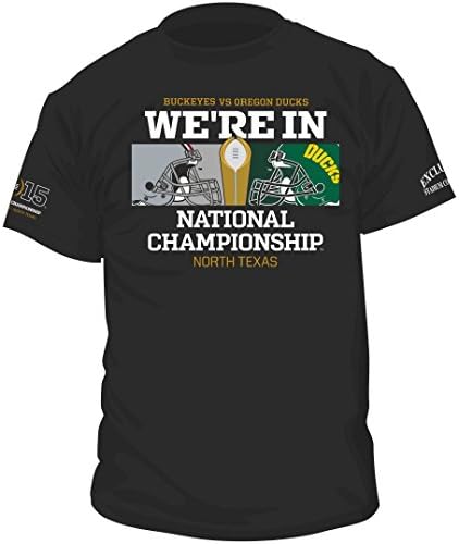 CFP National Championship Bucks vs Ducks We're In Exclusive Stadium Collection Dueling Logo T-Shirt (Large)