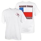 Mens Texas Tech Red Raiders Flag SS Tee by TL Sportswear (White-Red)