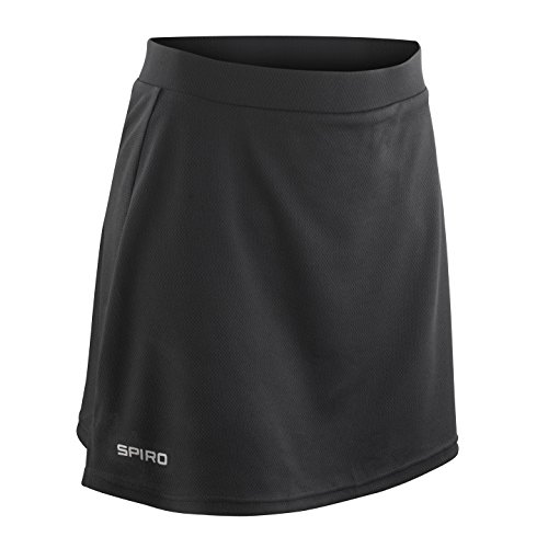 Spiro Ladies/Womens Windproof Quick Dry Sports Skort (Small (US 8)) (Black)