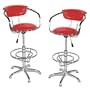 Walker Edison Retro Barstool - Red (set of 2)