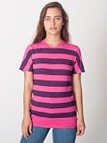 American Apparel Unisex Pigment Striped Jersey Short Sleeve Crew Neck T-Shirt