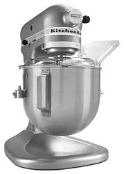 KitchenAid KSM500PSSM Pro 500 Series 10-Speed 5-Quart Stand Mixer, Silver Metallic