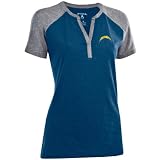 San Diego Chargers Women's Blue Shine Slub Jersey V-Neck T-Shirt