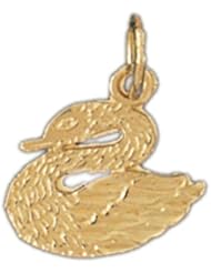 Dazzlers Solid 14k Gold Swan Charm Pendant Available in three colors from jewelsberry (weights: 1.0 grams only)