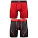 adidas Men's Sport Performance Climalite 9-Inch Midway Underwear (2-Pack), Real Red/Black/Black/Real Red, Small/Waist Size 28-30