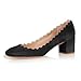 FSJ Chic Low Heel Womens Shoes Round Toe Pumps Suede Block Heels Size 4-15 US