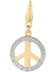 Gold over silver 0.09ct TDW Diamond Peace Sign (Charm)