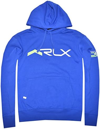 RLX Ralph Lauren Men Fashion Logo Fleece Hoodie, Sapphire Star, X-Large