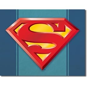 Superman Logo Metal Tin Sign 16"W x 12.5"H