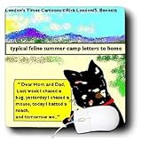 Londons Times Funny Cat Cartoons - Cat Summer Camp Letters - Mouse Pads