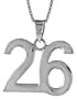 Sterling Silver Digit Number 26 Pendant 3/4 in. (18 mm)