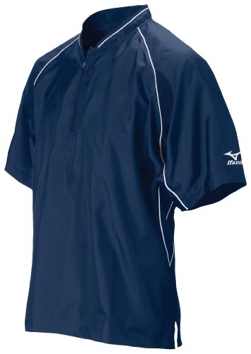 Mizuno Boy's Premier Piped G2 Short Sleeve Batting Jersey, Navy, X-Large