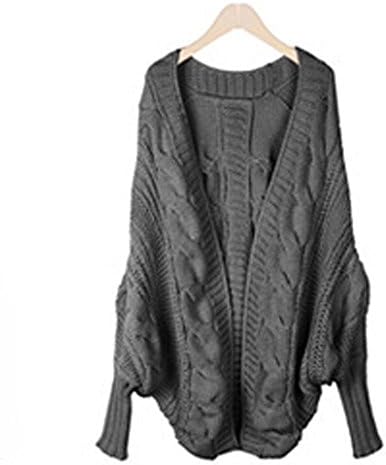 Women's Onesize Bat Sleeve Sweater Loose Shawl Knitting Cardigan (Grey)