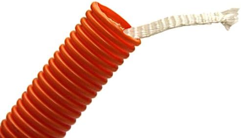 1" Single Wall Riser Rated Corrugated Fiber Innerduct with Pull Rope - PVC - Orange Color, 100 Feet