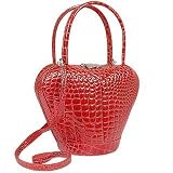 Fontanelli Bordeaux Crocodile Stamped Leather Handbag