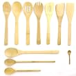 10 Piece Bamboo Utensil Set With Extra Large Spoons And Turners