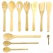 10 Piece Bamboo Utensil Set With Extra Large Spoons And Turners