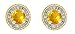 10k Yellow Gold, November Birthstone, Citrine and Diamond Earrings