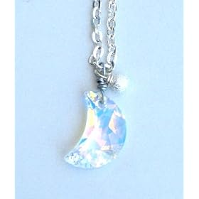 Twilight Necklace~ Twilight Inspired Necklace~ Swarvoski Crystal Moon Pendant~ Rare Necklace!!!