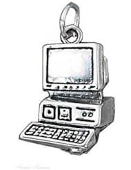 Sterling Silver Computer Charm