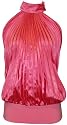 Pleated Satin Sleeveless Top