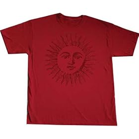 Woodcut Sam Adult Solar Sun Maroon T-Shirt
