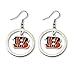 Aminco NFL Cincinnati Bengals Floating Logo Hoop Earrings