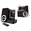 iHome Rotating Alarm Clock for iPod with Remote Control - Black (iH41BR)
