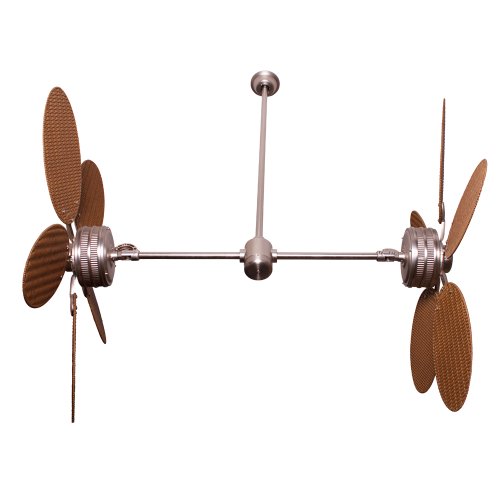 Yosemite Home Decor TWIN PEAKS BN 48-Inch Adjustable Dual Ceiling Fan, Brushed Nickel