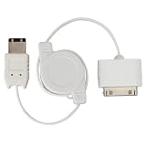 Eforcity Premium Retractable Apple iPod to Firewire/1394 Cable, White {Compatible with: iPods w/dock connector only [including iPod mini / Pod 3G/4G / iPod U2 / iPod Photo etc.}