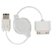 Eforcity Premium Retractable Apple iPod to Firewire/1394 Cable, White {Compat...