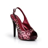 High Heel Peep Toe Platform Fuchsia Leopard