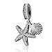Sea Starfish Charms 925 Sterling Silver Dangle Spacer Charms with CZ Stone for DIY Bracelets