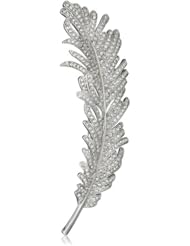 CZ by Kenneth Jay Lane "Vintage" Cubic Zirconia Vintage Feather Brooch