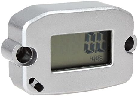 Aimila Digital Inductive Tachometer Tach Hour Meter RPM Resettable Hourmeter for Gas Engine Motorcycle Silvery