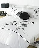 BLACK WHITE FULL FLORAL QUILT COVER DUVET SET BLACK WHITE FULL FLORAL QUILT COVER DUVET SET