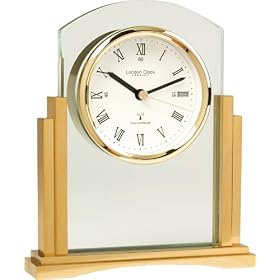 Brass Finished Metal Mantle Clock MSF radio controlled by London Clock Company 17.5cm