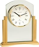 Brass Finished Metal Mantle Clock MSF radio controlled by London Clock Company 17.5cm